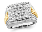 Men's 1.50 Carat (ctw) Lab-Grown Diamond Ring in 14K White Gold (size 10)